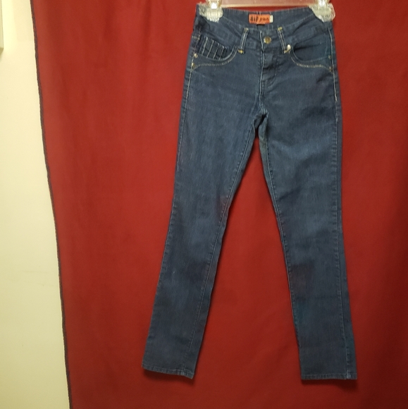 Hip Jeans- dark wash- mid rise- gold trim- boot cut-Sz.1-nwot - Picture 2 of 9